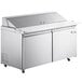 Avantco SS-PT-60-AC 60" ADA Height 2 Door Stainless Steel Cutting Top Refrigerated Sandwich Prep Table with Extra Deep Cutting Board Main Thumbnail 2