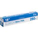 A white box with blue and white text for Choice 18" x 250' Food Service Non-Stick Heavy-Duty Aluminum Foil Roll.