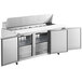 Avantco SS-PT-71-AC 70" ADA Height 3 Door Stainless Steel Cutting Top Refrigerated Sandwich Prep Table with Extra Deep Cutting Board Main Thumbnail 4