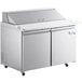 Avantco SS-PT-48-AC 46 3/4" ADA Height 2 Door Stainless Steel Cutting Top Refrigerated Sandwich Prep Table with Extra Deep Cutting Board Main Thumbnail 2