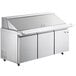 Avantco SS-PT-71M-AC 70" ADA Height 3 Door Stainless Steel Mega Top / Cutting Top Refrigerated Sandwich Prep Table with 11 1/2" Cutting Board Main Thumbnail 2