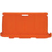 An orange plastic barrier with a handle.