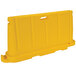A yellow polyethylene barrier with a hole in the top.