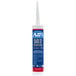 A white tube of American Sealants Clear Finish Silicone Sealant with a blue label and white cap.