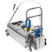 An Oil Solutions Group Armadillo portable oil filter machine with blue and yellow cables.