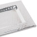 An American Metalcraft hammered stainless steel rectangle tray with a square edge.