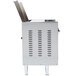 A stainless steel APW Wyott Vertical Conveyor Bun Grill Toaster with a white rectangular box with a black border open on top.