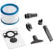 The Nilfisk AERO 31-21 PC INOX wet/dry vacuum hose and cleaning accessories.