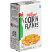 A white box of Kellogg's Corn Flakes with a red rooster on it.