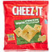 A close up of a Cheez-It White Cheddar cracker.