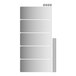 A white rectangular Regency stainless steel shelving unit with 5 shelves.