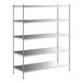 A Regency stainless steel shelving unit with five shelves.