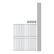 A white and black line drawing of a Regency chrome wire shelving unit.
