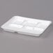 Genpak 10500 10 3/8" x 8 3/8" x 1 3/16" 5 Compartment White Foam School Tray - 500/Case Main Thumbnail 3