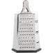 A Tablecraft stainless steel box grater with a soft grip handle.