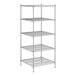 A Regency chrome wire shelving unit with five shelves.