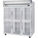 Beverage-Air HRS3-1HG Horizon Series 78" Glass Half Door Reach-In Refrigerator with Stainless Steel Interior and LED Lighting Main Thumbnail 1