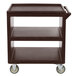 Cambro BC230131 Dark Brown Three Shelf Service Cart - 33 1/4" x 20" x 34 5/8" Main Thumbnail 3