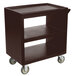 Cambro BC230131 Dark Brown Three Shelf Service Cart - 33 1/4" x 20" x 34 5/8" Main Thumbnail 2