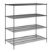 A black wire Regency shelving unit with three shelves.