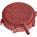 A red plastic Main Street Equipment pressure switch cover with a circular hole.