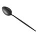An Acopa Odin stainless steel spoon with a black handle.