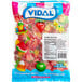 A bag of Vidal gummy ice pops on a white background.