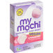 A box of My/Mochi Vegan Strawberry Mochi Oat Milk Frozen Dessert with pink and white packaging.