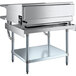 A stainless steel Cooking Performance Group manual griddle with an adjustable work surface and plate shelf.