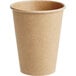 A 12 oz brown Kraft paper hot cup.