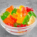 A bowl of Kervan gummy bears in 6 different colors.