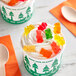 A cup of ice cream with Kervan 6-color gummy bears on top.