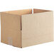 A Lavex corrugated cardboard shipping box with a cut out corner.
