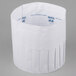 A white Royal Paper disposable chef hat with blue pleated accents.