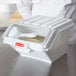 Rubbermaid FG9G6000WHT ProSave 2.6 Gallon / 40 Cup White Shelf Ingredient Storage Bin with Sliding Lid & Scoop Main Thumbnail 6