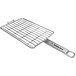 A stainless steel Mibrasa Classic Flat Grill Basket with a handle.