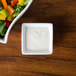 American Metalcraft SCR12 1.25 oz. White Square Ribbed Porcelain Sauce Cup Main Thumbnail 7