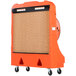 An orange Portacool hazardous evaporative cooler on wheels.