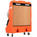 An orange and black Portacool hazardous evaporative cooler on wheels.