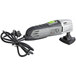 A grey and black Genesis oscillating tool with a green button.