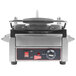 A Cecilware single panini sandwich grill with flat grill surfaces and a handle and lid.