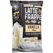 A bag of The Frozen Bean Vanilla Chai Tea Latte mix with a label.