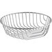 An Acopa round chrome wire basket with a handle.