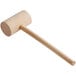 A wooden mallet with a long handle.