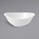 A Dudson Organic White china bowl with a curved edge on a white background.