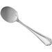 A Sant'Andrea Rossini stainless steel soup spoon with a round bowl and a handle.