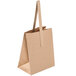 1/2 Peck "Sophomore" Natural Brown Kraft Paper Produce Customizable Market Stand Bag with Handle - 500/Case Main Thumbnail 2