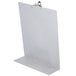 A silver aluminum Menu Solutions Alumitique clipboard with a metal clip.