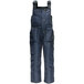 A pair of navy blue RefrigiWear women's overalls with pockets.