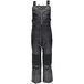 A pair of black RefrigiWear quilted bib overalls with zippers and pockets.
